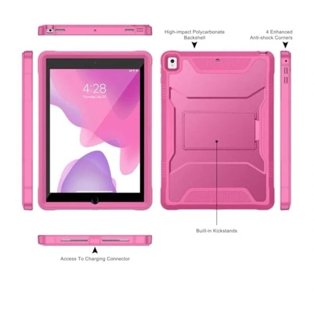 Case for iPad 6th/5th Generation 9.7 Inch 2018/2017,with Built-in Hot Pink